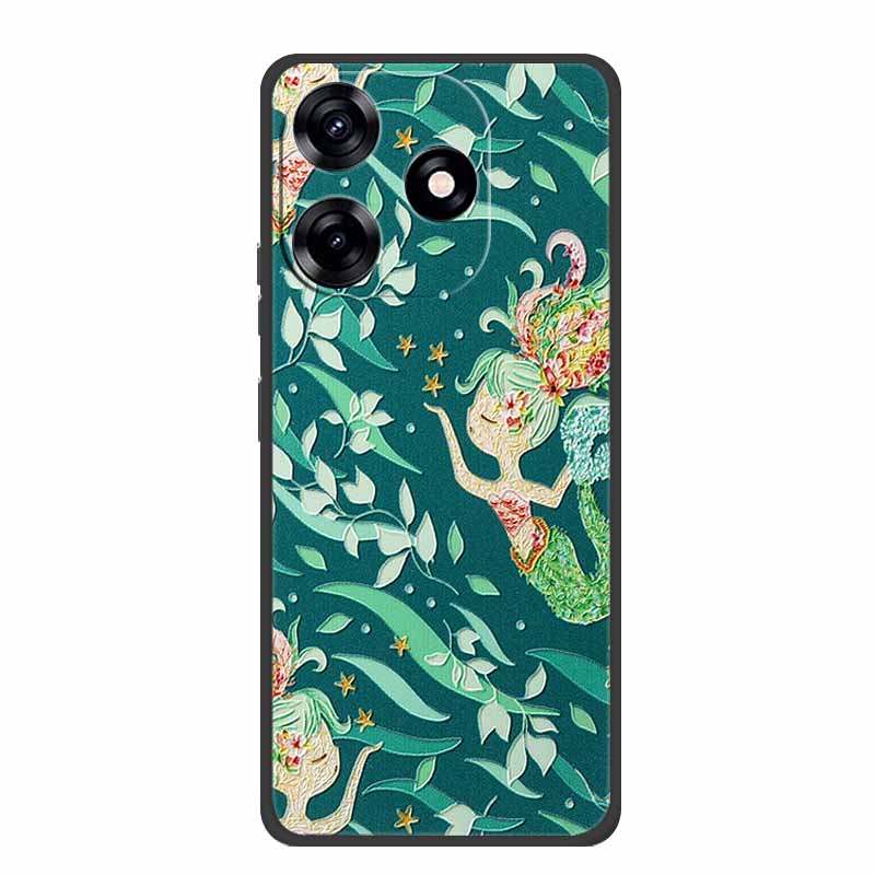 3D Embossed Case For ZTE Blade V50 Design 4G Phone Case Relief Black Silicone Soft Coque For ZTE Blade V50 Smart Back Cover Case