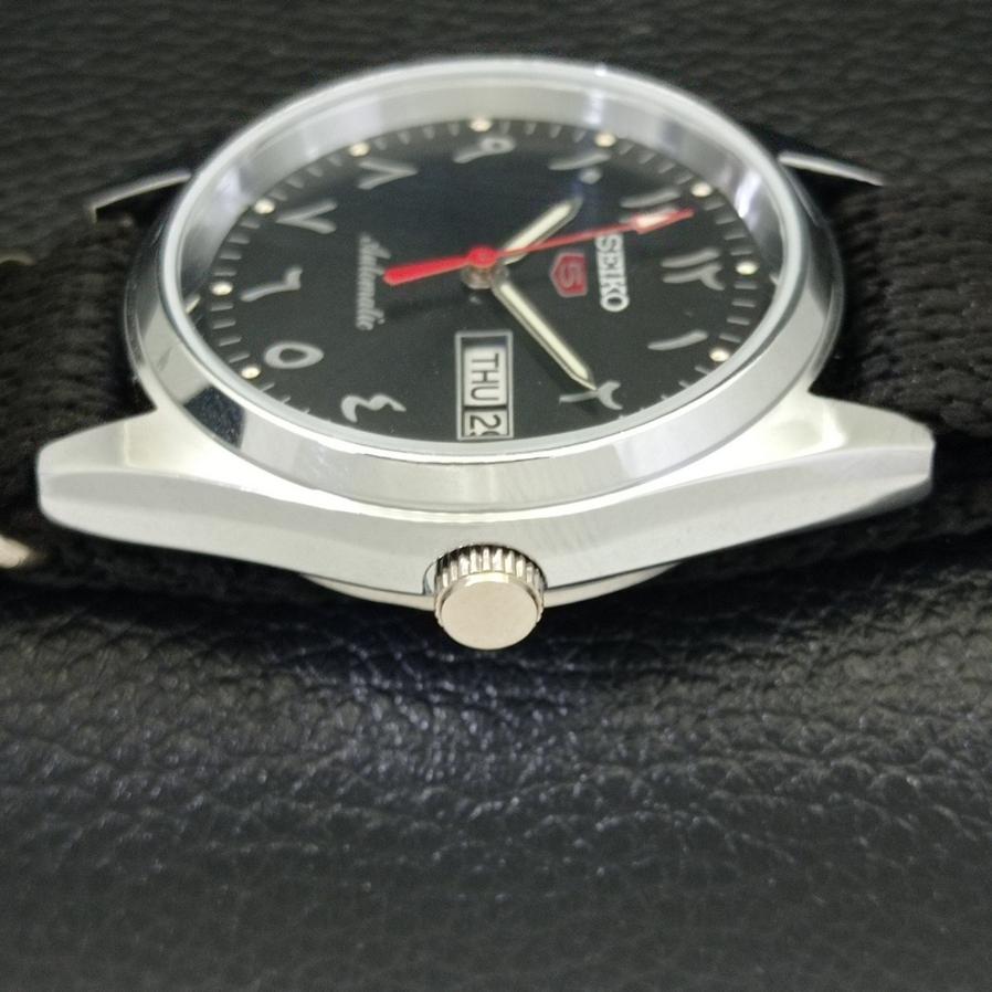 REFURBISHED SEIKO 5 AUTOMATIC 6309A JAPAN MENS ARABIC BLACK DIAL WATCH a427341-2 QRL-a427341