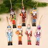 12Pcs Christmas Nutcracker Soldier Wooden Pendant Xmas Tree Hanging Ornament Navidad Decoration for Home New Year Gift