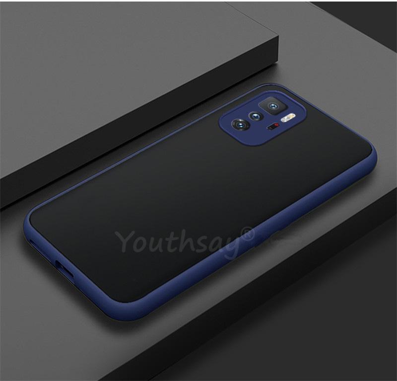 

Для Xiaomi POCO X3 GT Чехол для POCO X3 GT M3 Pro F3 Чехол силиконовый матовый прозрачный ПК резиновый мягкий чехол для POCO X3 GT Чехол For POCO X3 Pro темно-синий