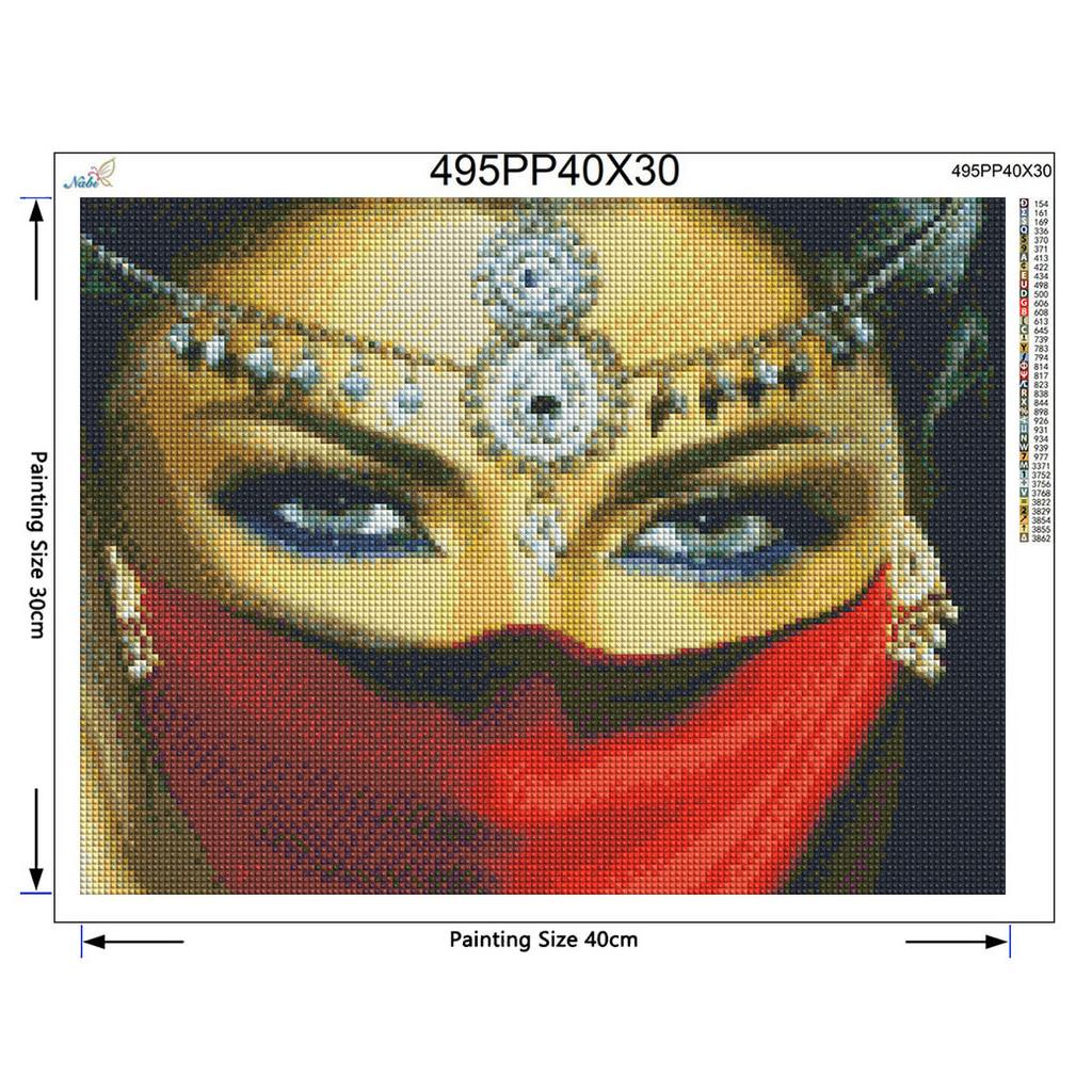 5D Diamond Paintings Cross Stitch Pictures of Rhinestones Needlework Diamond Crafts Masked Woman