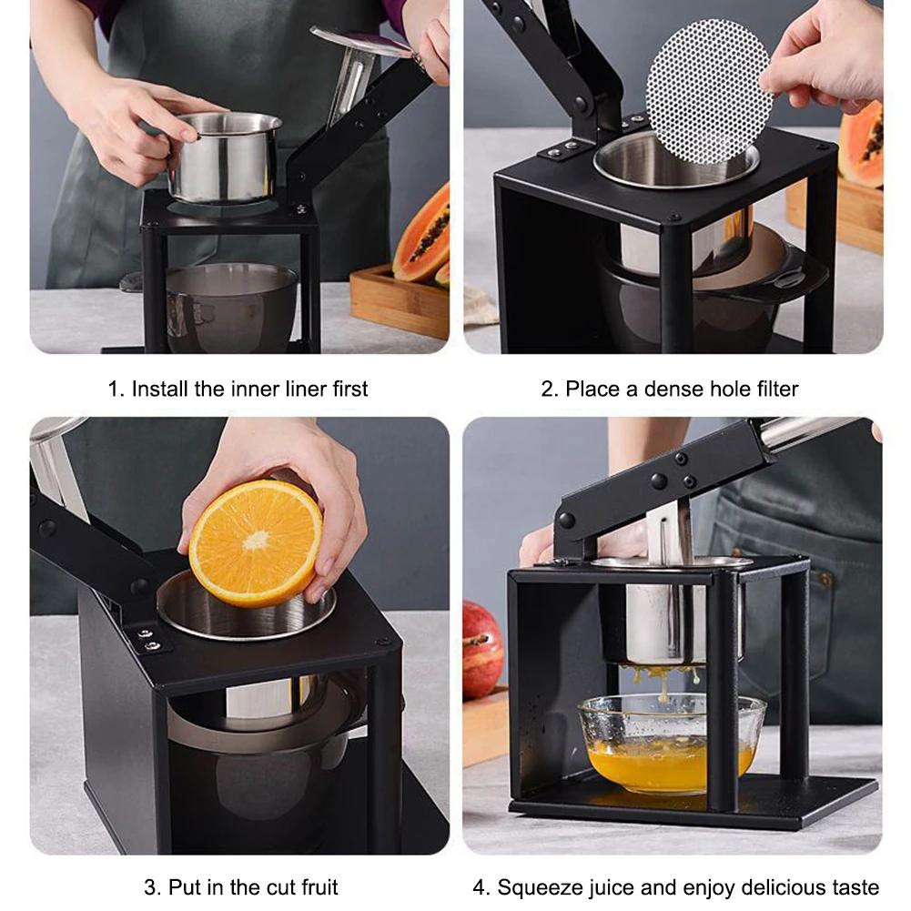 304 Stainless Steel Citrus Press Manual Juicer Hand Press Lemon Squeezer for Lemons Orange Grapfruit for Kitchen Bar Restaurant