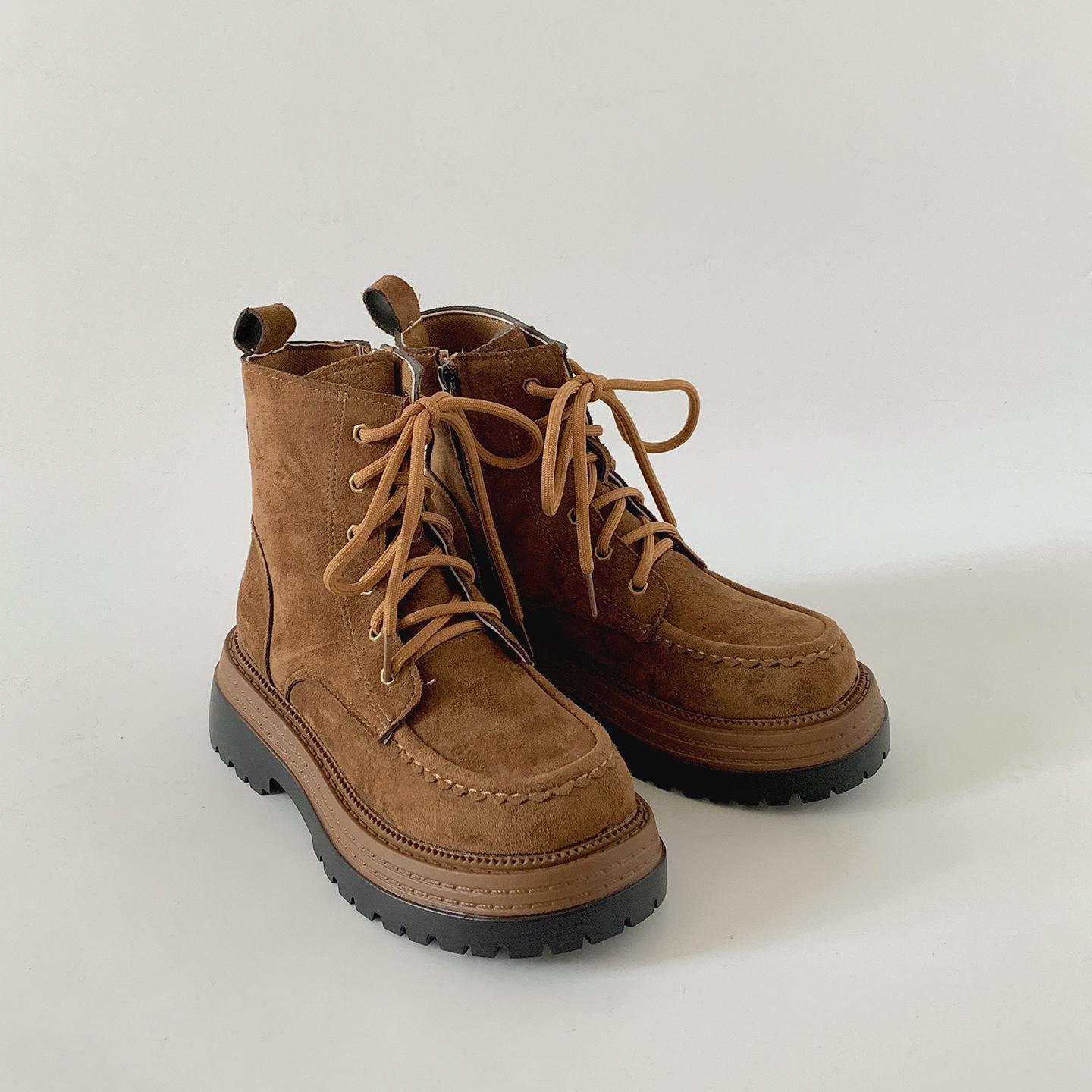 

Maillard brown retro style thick-soled heightening Martin boots women s 2025 new autumn thick heel thin short boots 40 хаки