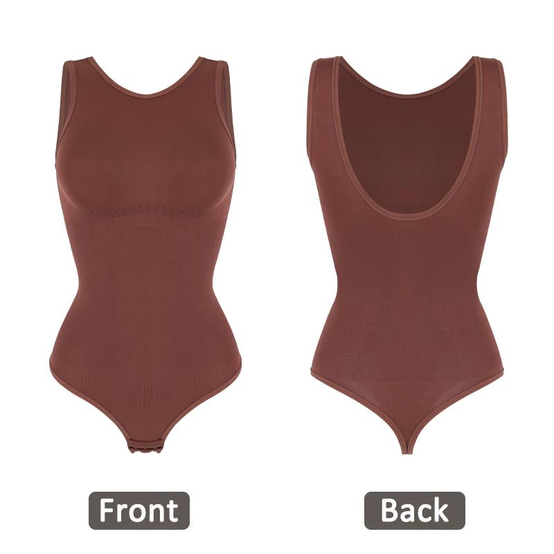 

Безшовна нижня білизна Коректуючий одяг для жінок MISS MOLY Стрінги без рукавів Майки для контролю живота без спинки Топи Тренажер для талії Butt Lifter Форма тіла XXL коричневий