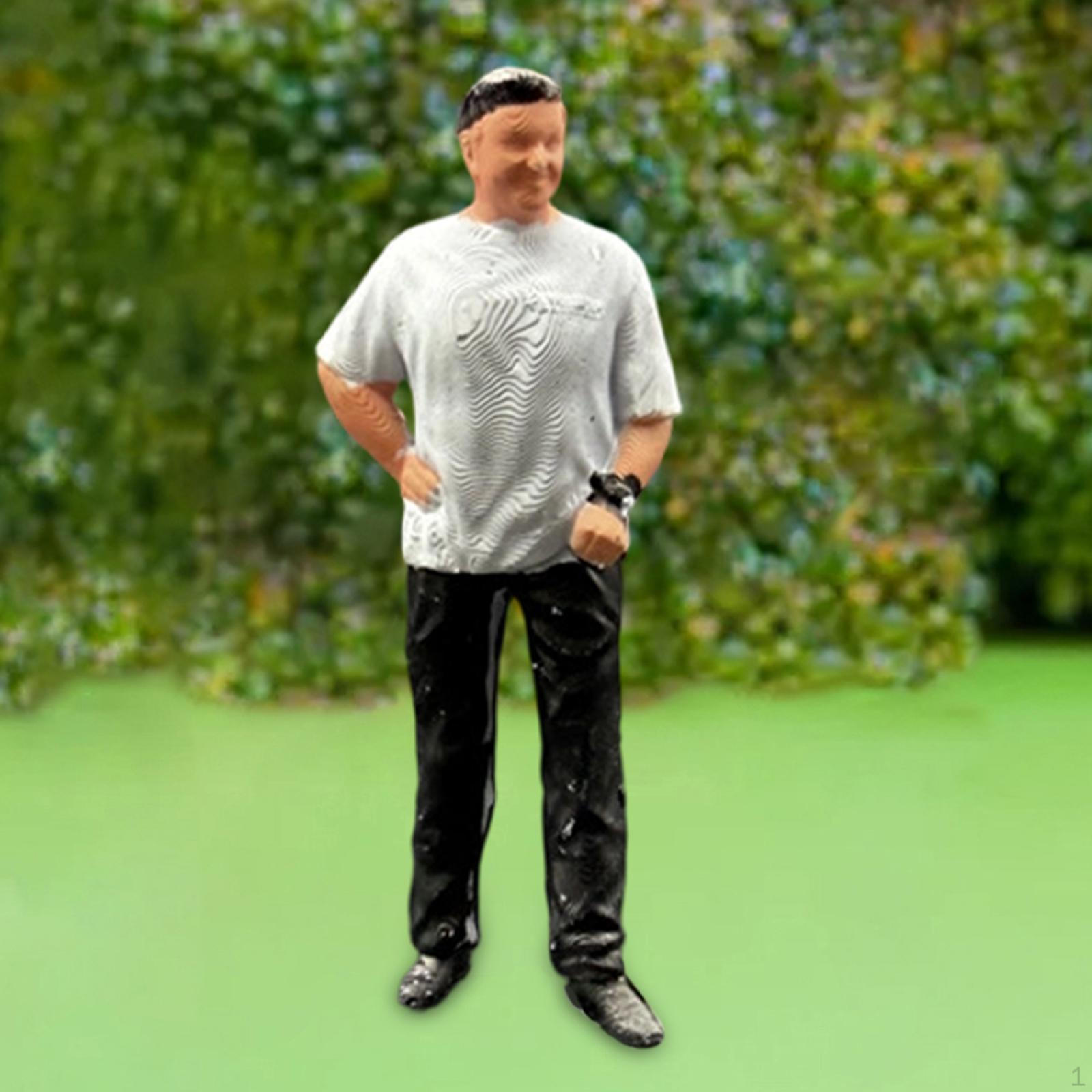 

1/64 Miniature Figure Hand Painted 1:64 Scale Resin People Mini Figurine for Crafts Standing Man