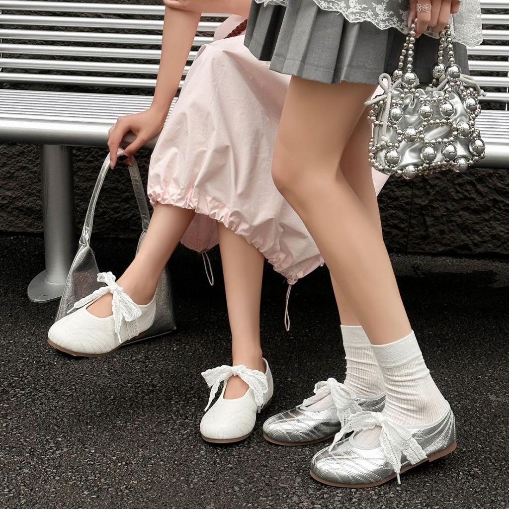 The owner recommends~ French bow ballet training shoes casual Mary Jane shoes women with skirts evening single shoes women