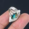 Natural Turquoise Gemstone Solid 925 Sterling Silver Trio Shank Ring For Women & Girls