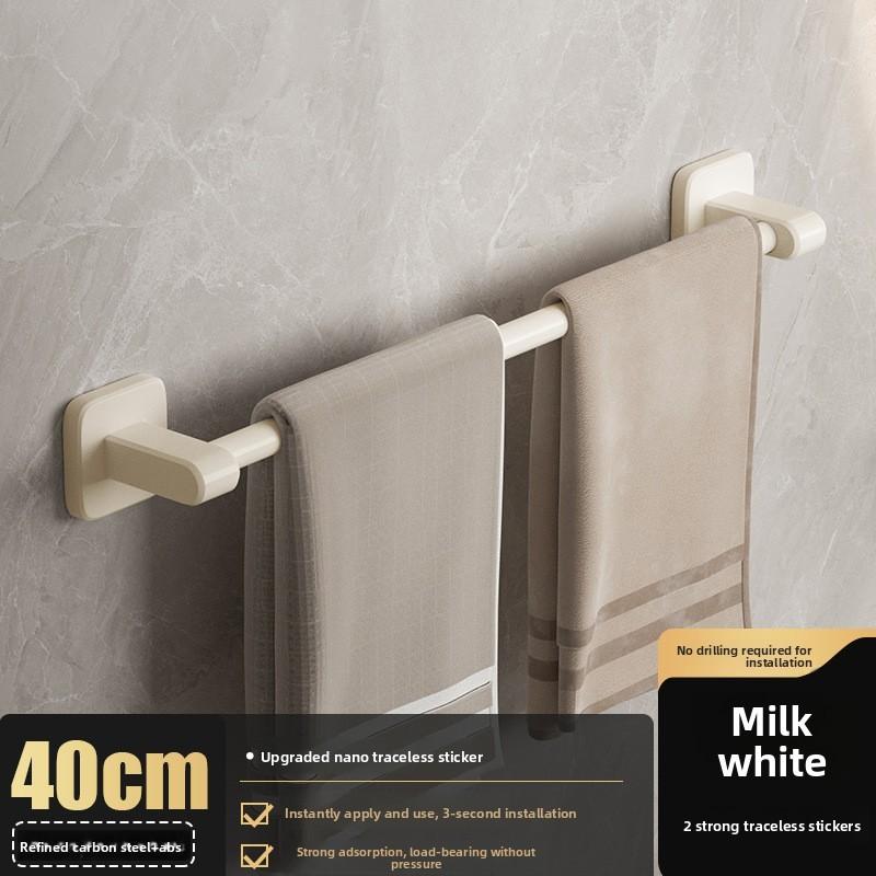 Rod Shower Towel Rack With Suction Cup Wall Mount For Bathroom Storage