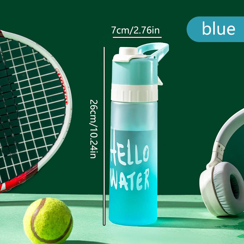 

Бутылка для воды с распылителем 650 мл, для занятий спортом на открытом воздухе, фитнеса, чашка для воды большой вместимости, портативная бутылка для воды, чашка с распылителем воды синий