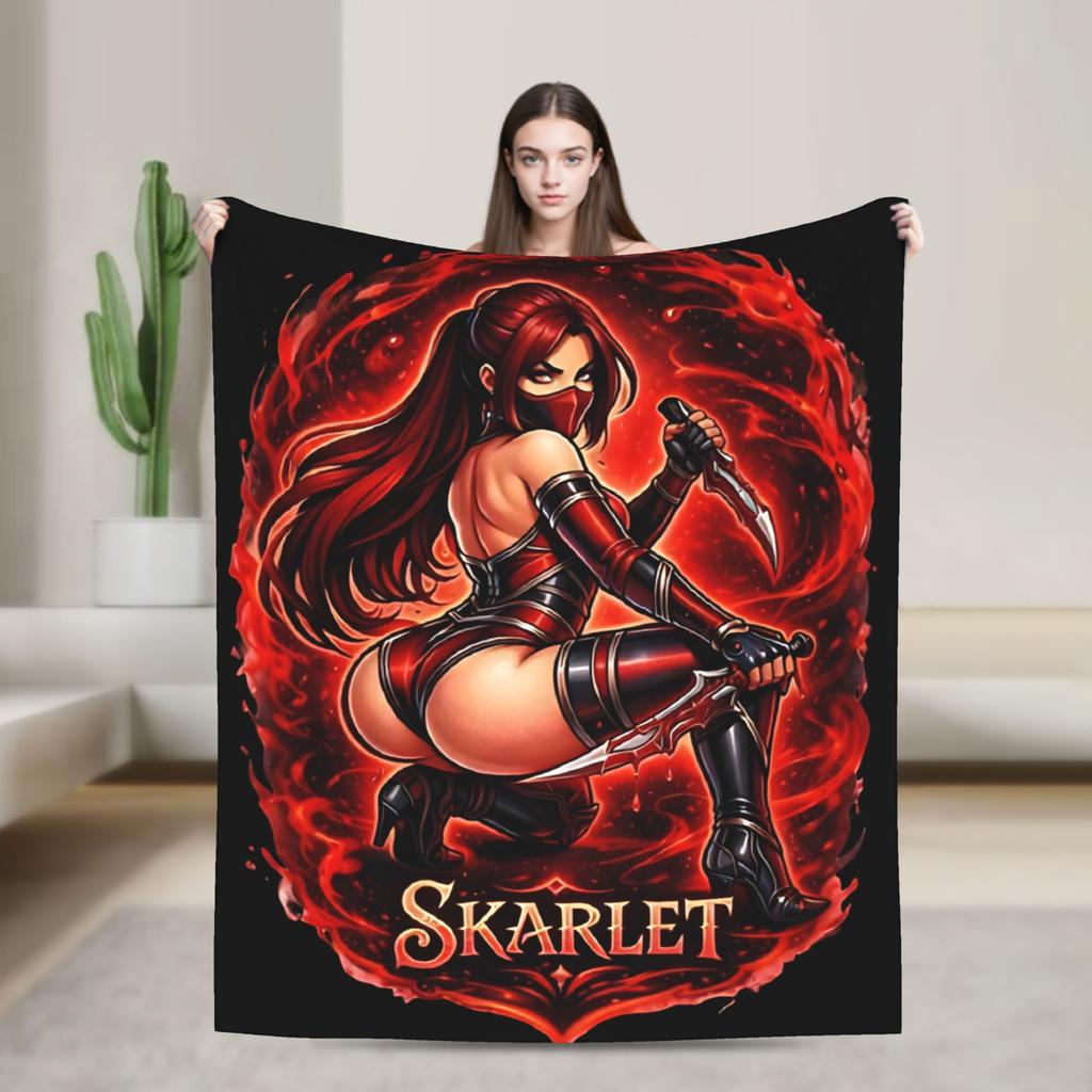 Mortal Kombat 2 Duotone Fighters Blanket Cover Velvet Lightweight Throw Blanket for Outdoor Travel Bedspread