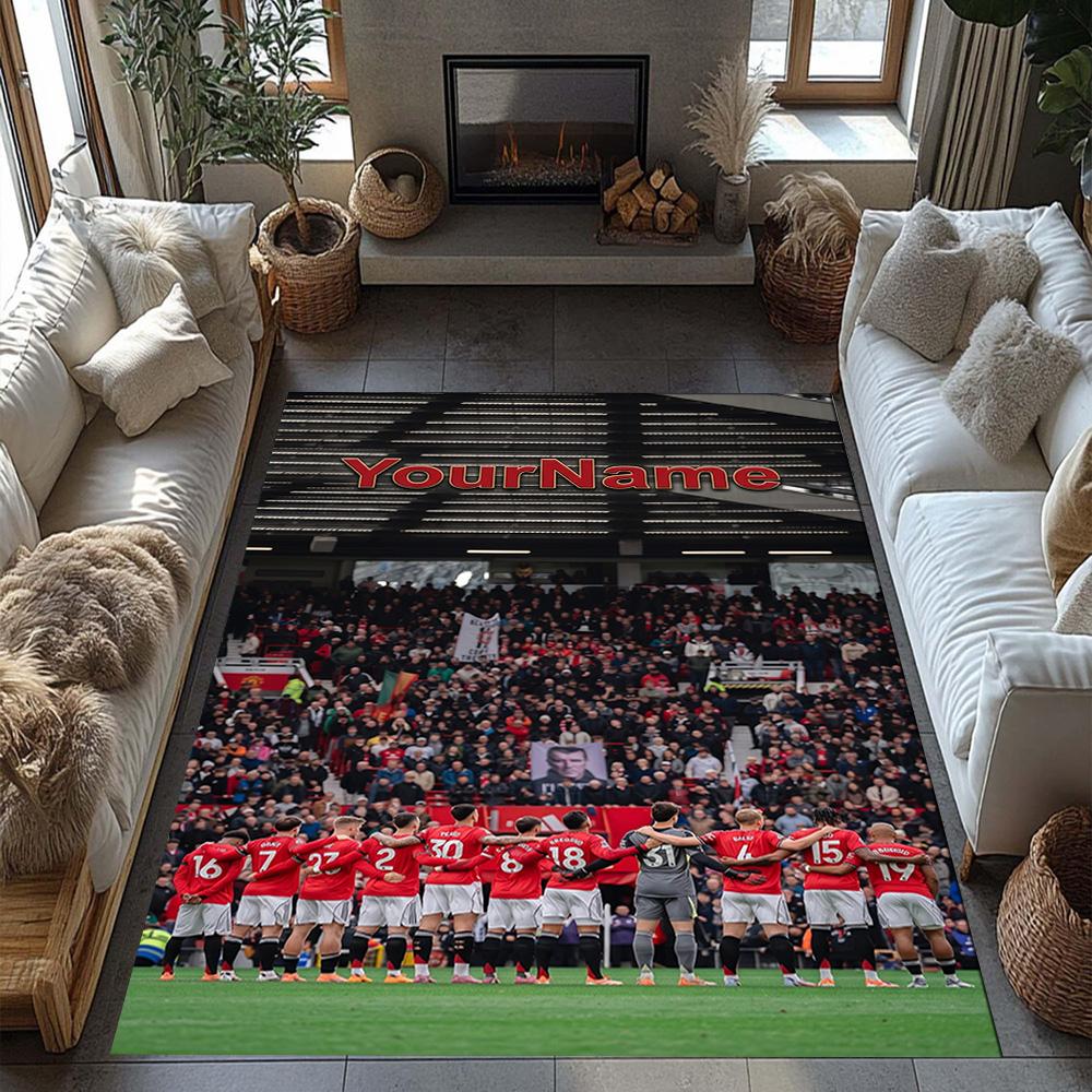 Manchester Personalized Name Carpet Suitable for Dormitory Playrooms Study room Foyer Anti-slip Rug Office home decor Gift for Festivals