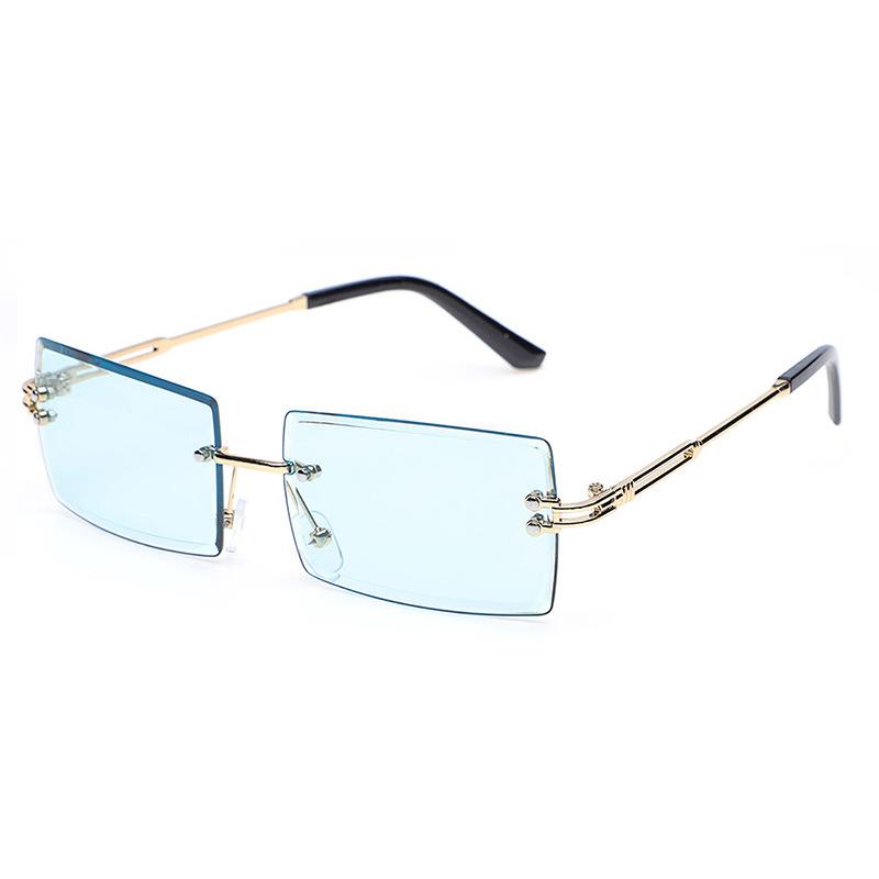 Metal Rimless Sunglasses Women's Glasses Square Ultra-light Men's Sunglasses