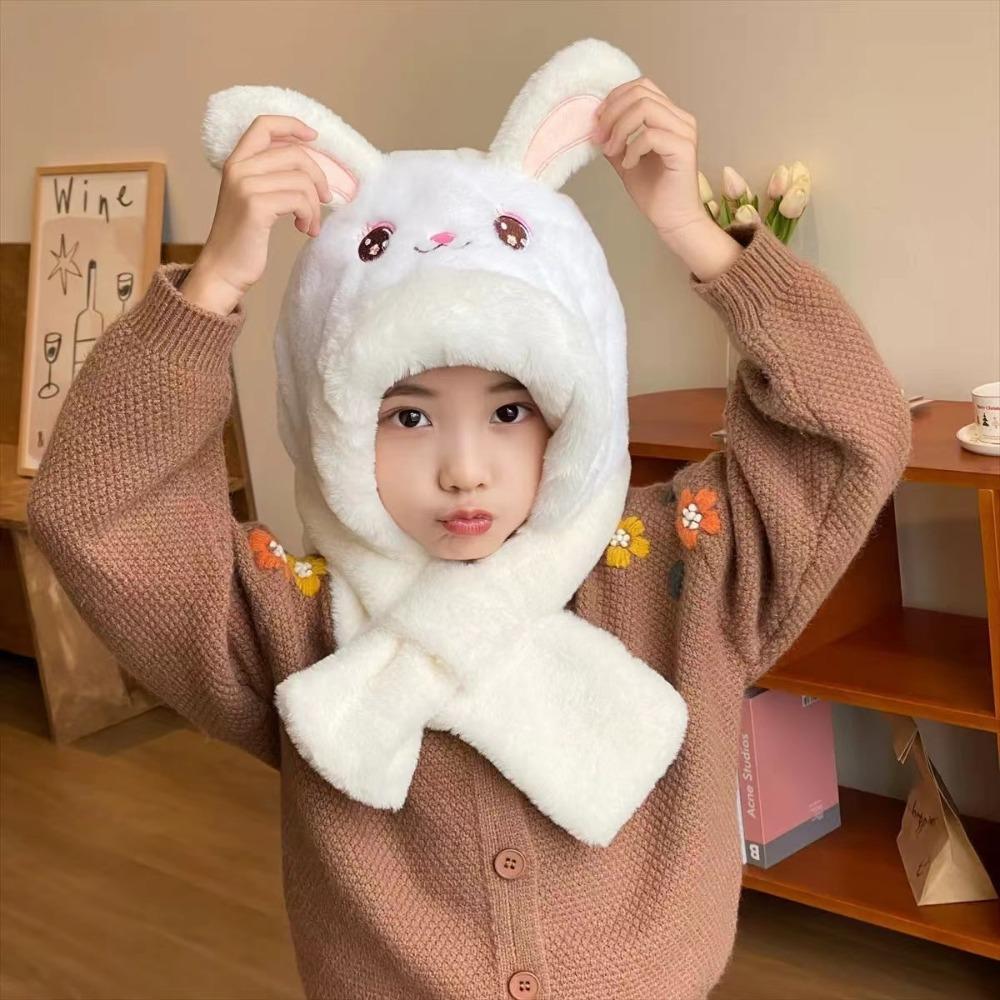 Cartoon Baby Hat With Scarf Windproof Beanie Hat Scarf Fashion Scarf Set Hooded  Children