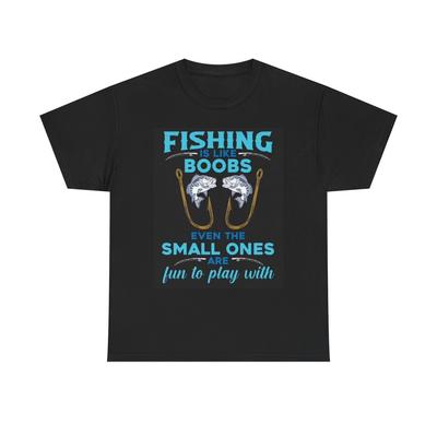 Angeln ist wie Brüste Grafik T-Shirt Lustiges Comedy Geschenk Unisex Schweres Baumwoll-Tee