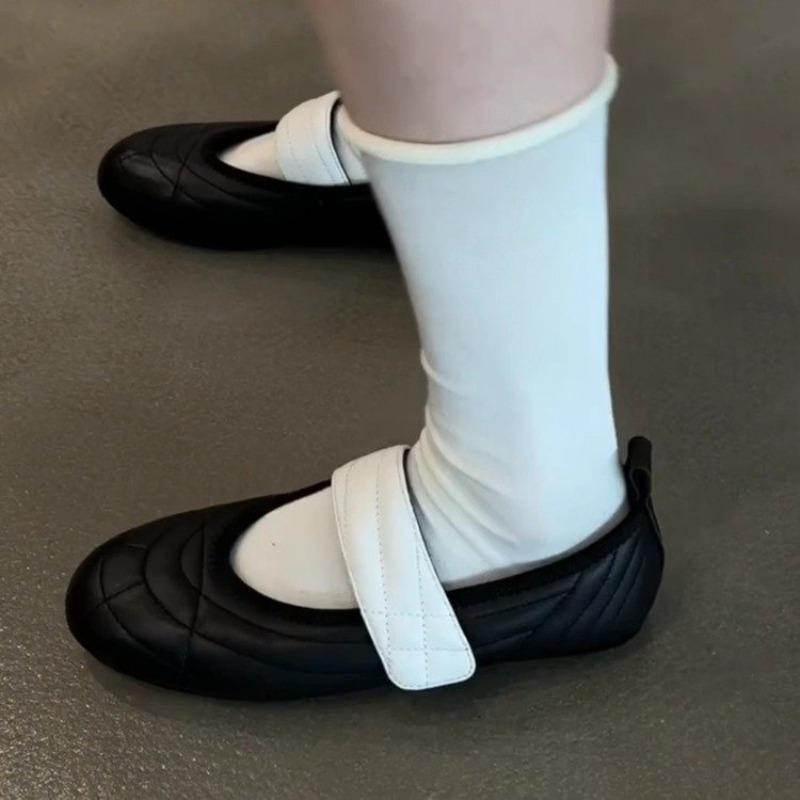 Fashion Spring and Autumn 2025 Round Toe One Word Mary Jane Casual Flat Shoes Women's Singles