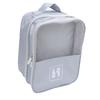 Gray Travel Shoe Bag 3 Layers Holds 3 Pairs of Shoes Dust Resistant Portable Organizer for Suitcase Shoe Storage
