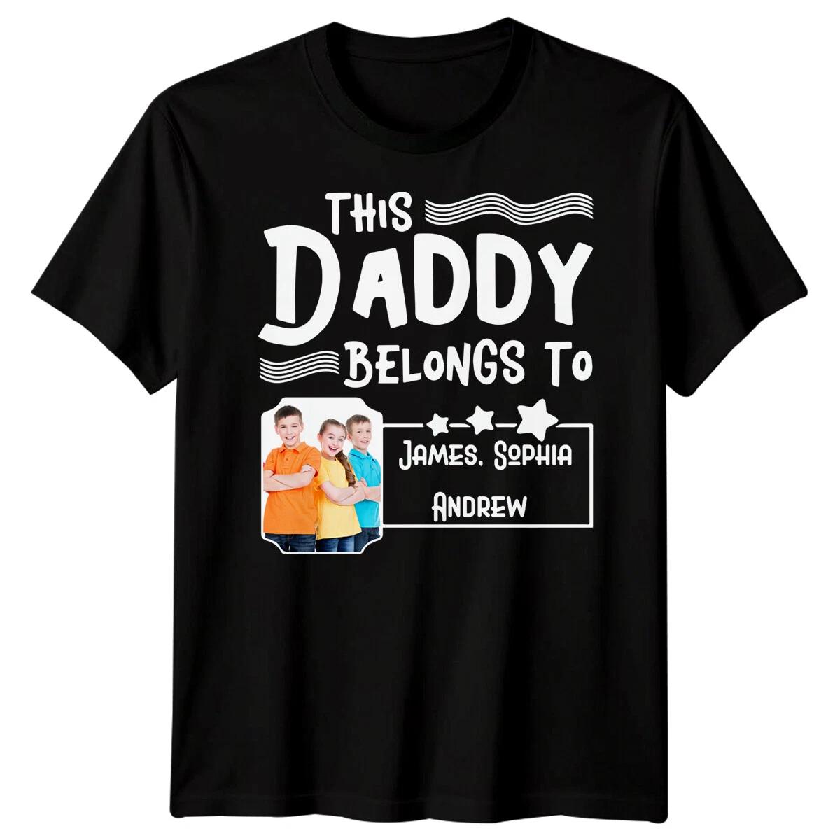Personalised Men This Daddy Belongs To Funny Fathers Day TTshirt Tee Best Dad#FD S