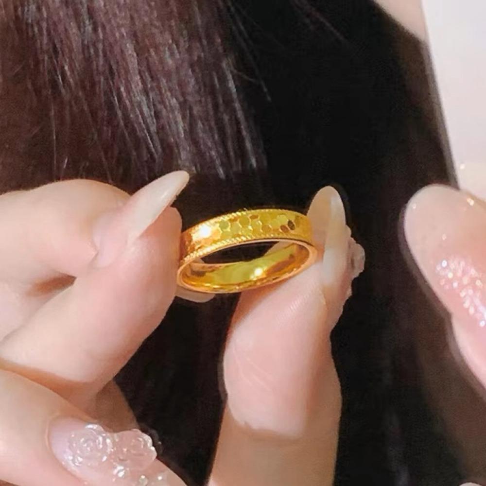 Средневековый Винтаж~ Улучшенная Текстура Блестящий Алмазный Ретро Широкая Версия Кольцо Нишевый Дизайн Легкая Роскошь Регулируемое