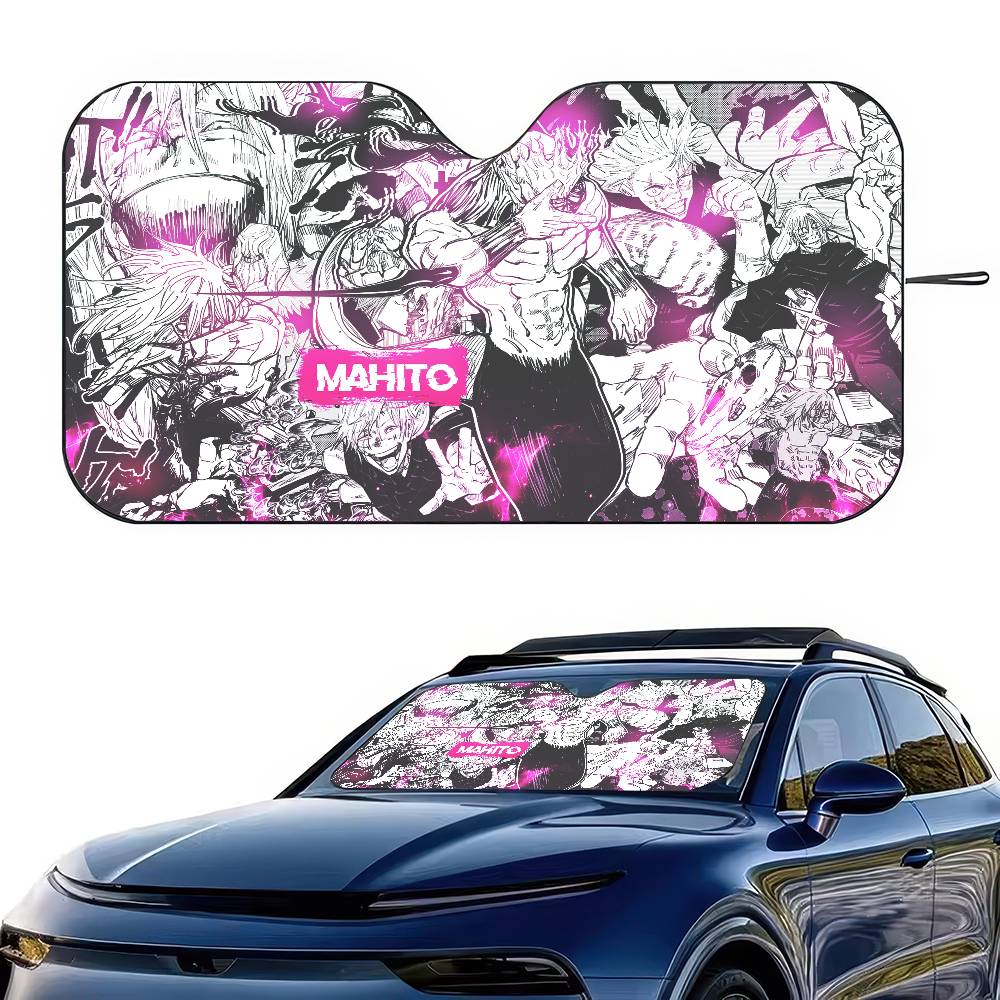 Anime Jujutsu Kaisen Gojo Satoru Summer Car Sunshade Front Windshield Sunshade Sunblock Thermal Insulation Sunshade Umbrella