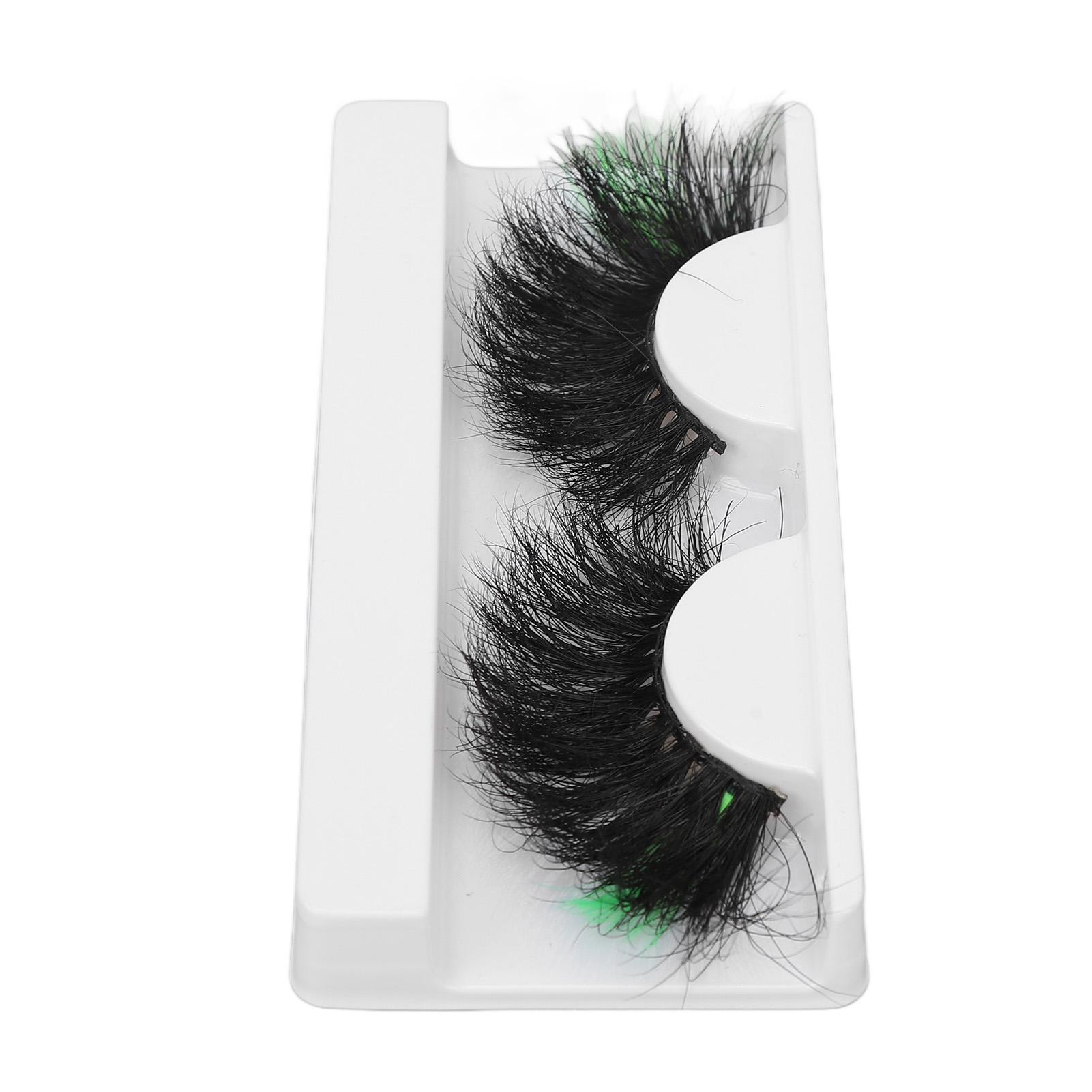 

1 пара 25 мм зеленых накладных ресниц женские для косплея костюм вечеринки многоразовые длинные завитые цветные искусственные