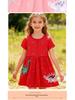2026 Spring/Summer Girls' Cute Embroidered Short-Sleeve Knit Cotton Princess Dress