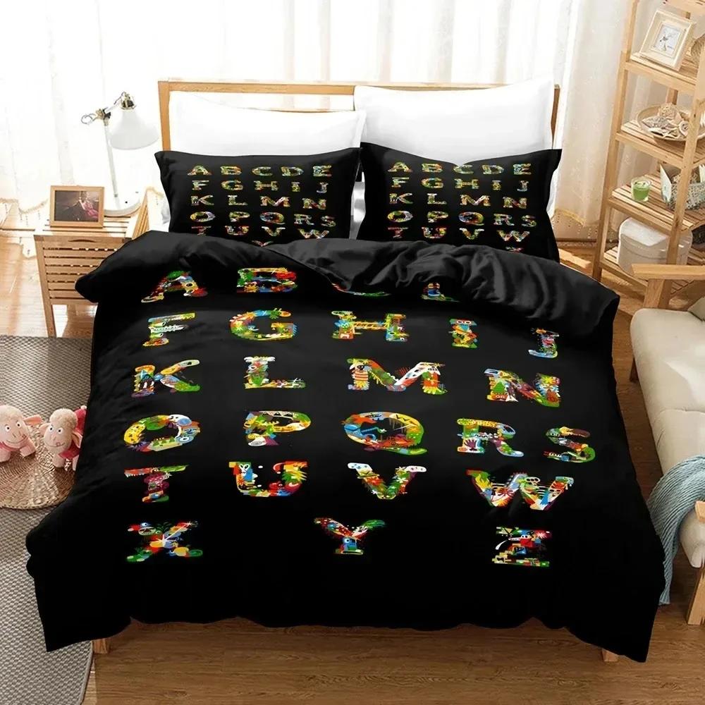 Alphabet Lore Duvet Cover Pillowcase Bedding Set 2/3 Pieces bedroom decoration Girls Boys adult Single/Double/Large Size