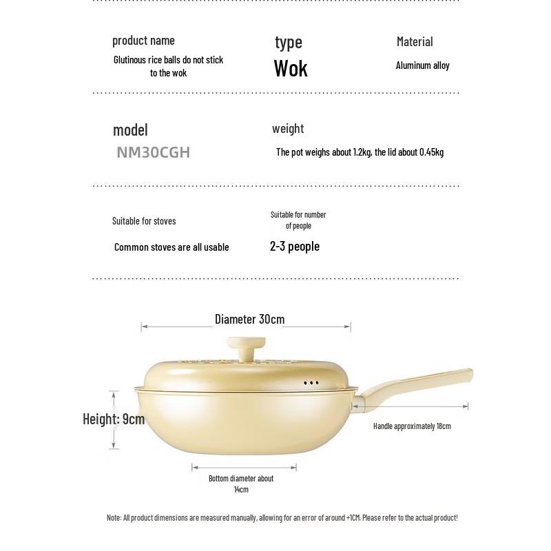 COOKER KING 30cm Non-Stick Ceramic Wok