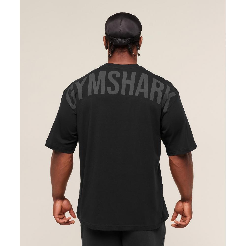 Gymshark Power T-Shirt Schwarz Asphaltgrau A4b9w Bcyl