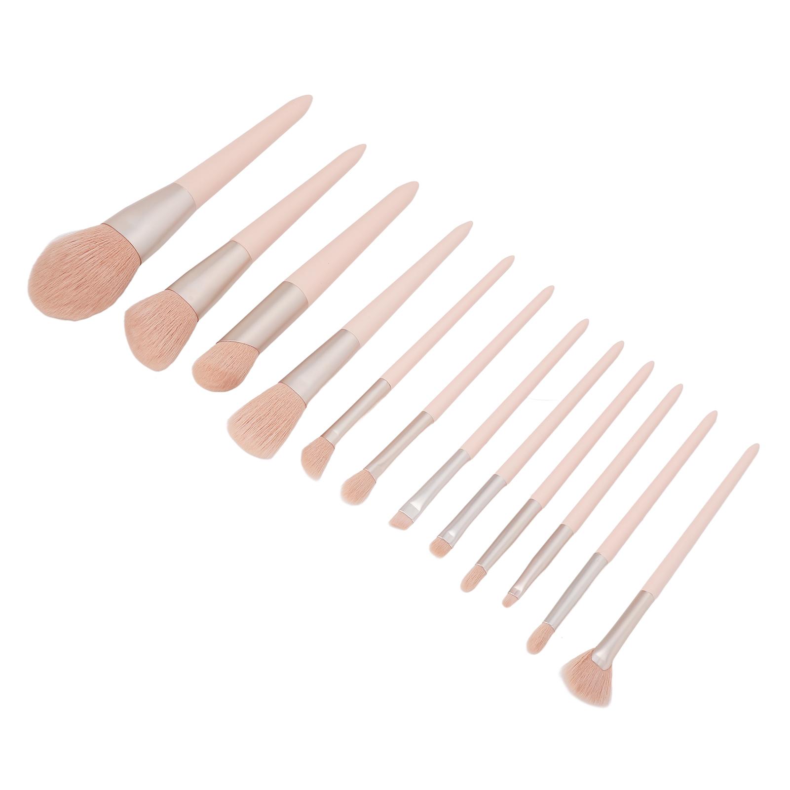 

12pcs Makeup Brush Set Pink Soft Fiber Hair Loose Powder Blush Eyebrow Eyeshadow Brush for Makeup Artist