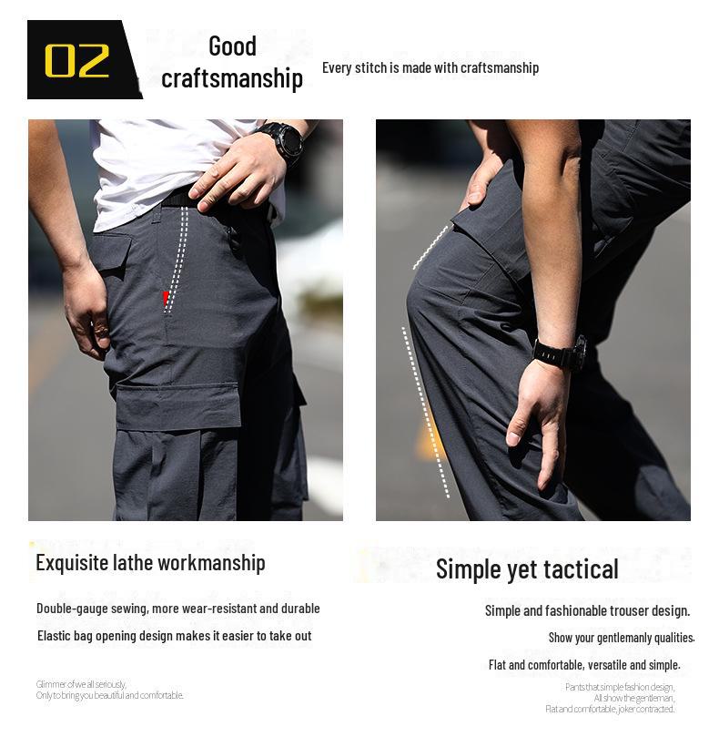 Huanlong Herren Schnelltrocknende Camouflage Taktische Hose: Wasserabweisend, Dehnbar, Ideal für Outdoor-Klettern im Sommer.