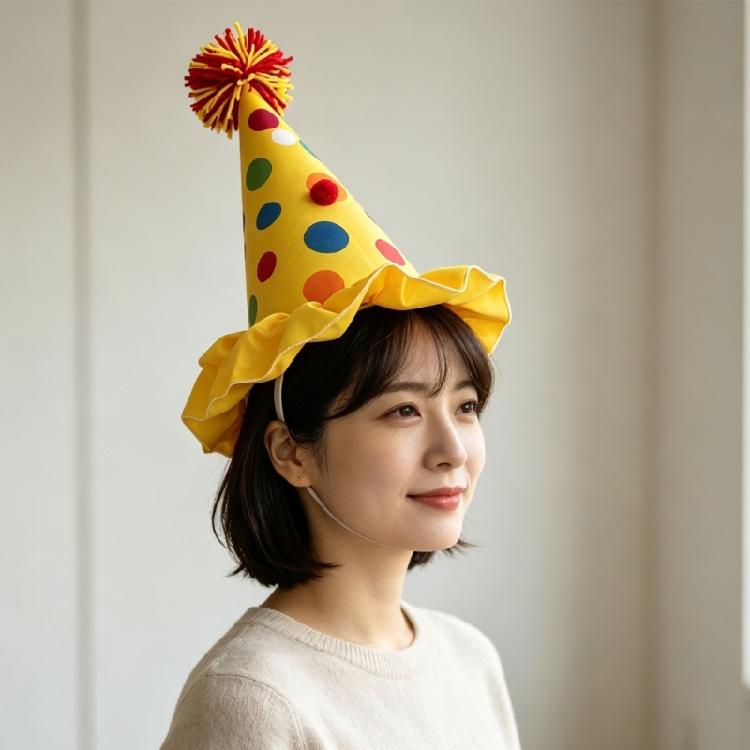 Cheerful Mini Party Clown Hat Headband with Wide Frame for Finishing Party Costumes without a Full-Size Hat Accessory