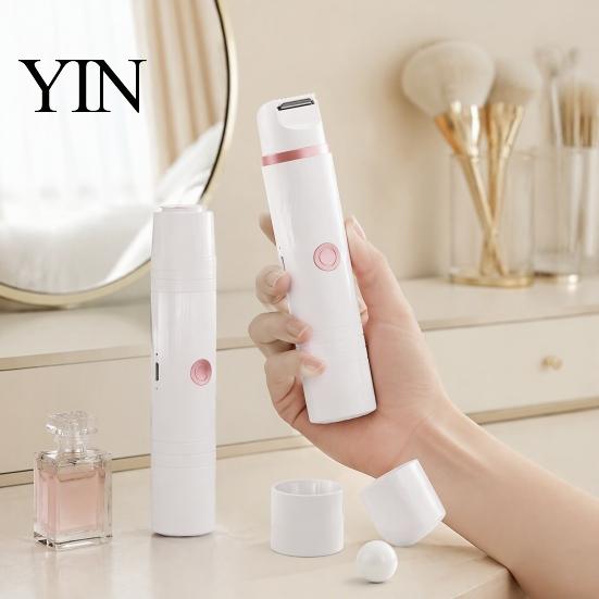 Body Hair Remover 2-In-1 Electric Shaver for Women, IPX7 Waterproof Dual-Head Trimmer, 2 in 1 Removal Tool Face Underarms Legs Bikini Epilator