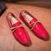 Loafers Men Handmade Leather Shoes Casual Driving Flats Slip-on Shoes Moccasins Boat Shoes Black White Blue Red Plus Size 36-48