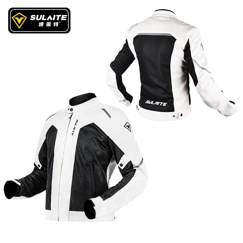 SULAITE Motorcycle Riding Jacket Summer Breathable Mesh Anti Fall Protective Jacket For Off Road Street Racing Commuting Rider