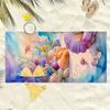 Marine Shell Flower Pattern Polyester Microfiber Beach Towel Is Highly Absorbent, Suitable for Swimming and Beach Outings