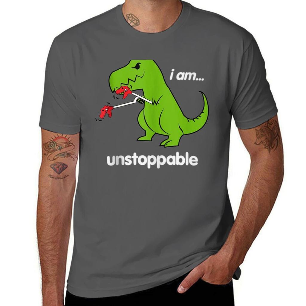 I Am Unstoppable TRex Dinosaur Dino Cool Cute Humor Funny TShirt Plus Size Everyday Tee Shirt