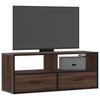 TV Stand in Brown Oak Finish 100 x 31 x 39.5 cm Made of Particleboard and Metal