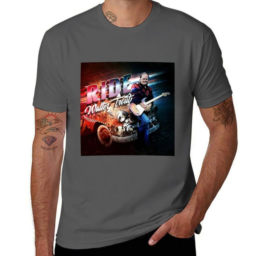 T-shirt Walter Trout Moda Casual a Maniche Corte