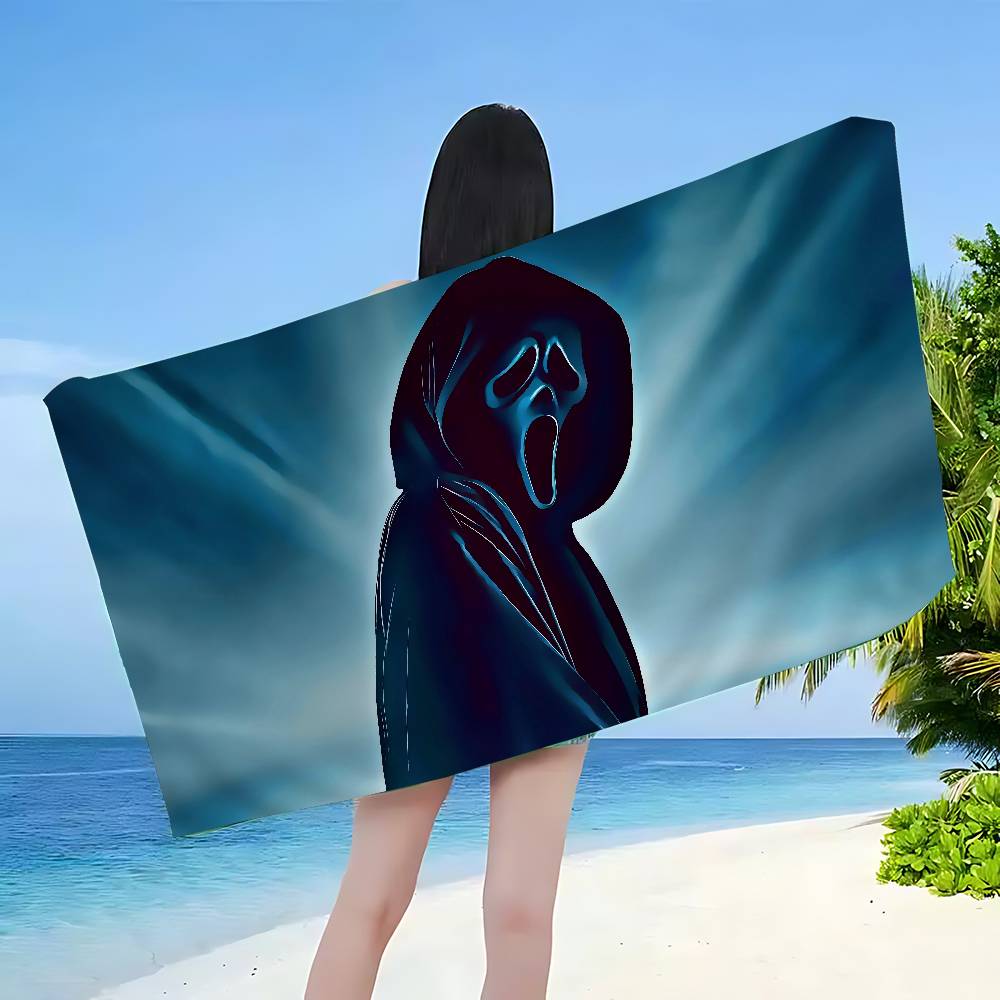 Cool H-Scream-W Microfiber Printed Beach Towel Mountain Climbing Yoga Beach Swimming Running Absorbent Soft Towel