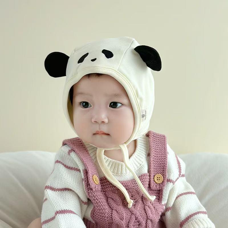 Super süße Baby-Mütze im koreanischen Stil mit Ohrenschutz – Dünne Baumwolle für Frühling & Herbst, Perfekt für Neugeborene, Kleinkinder, Jungen & Mädchen.