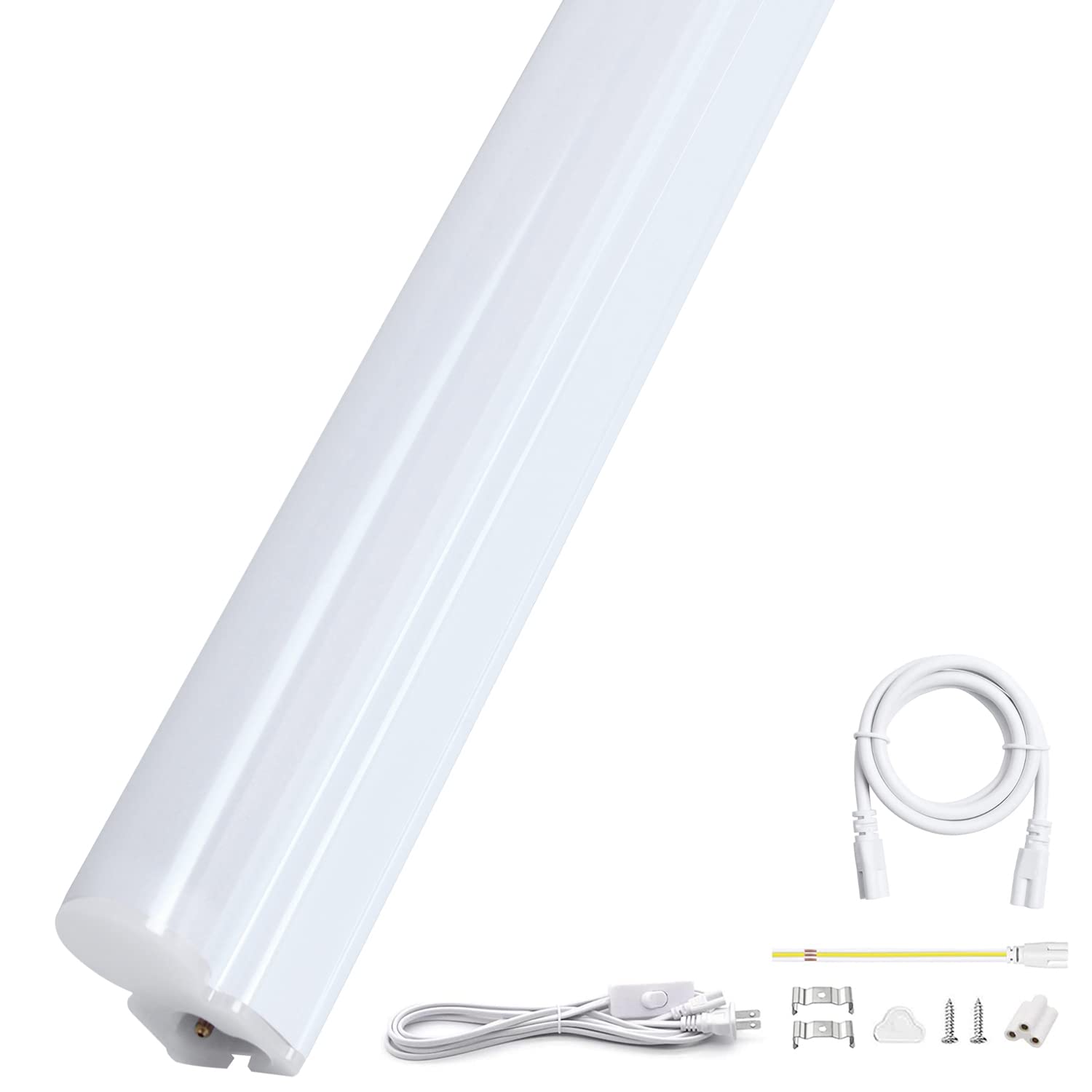 

Daylight White 1500LM Ultra-Bright LED Fluorescent Light, 20W, T5 Straight Tube, 57cm, 9.5W, Integrated Fixture, Energy-Saving, 100V200V Compatible,