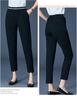 Women's Petite Black High-Waisted Slimming Straight-Leg Autumn Pants