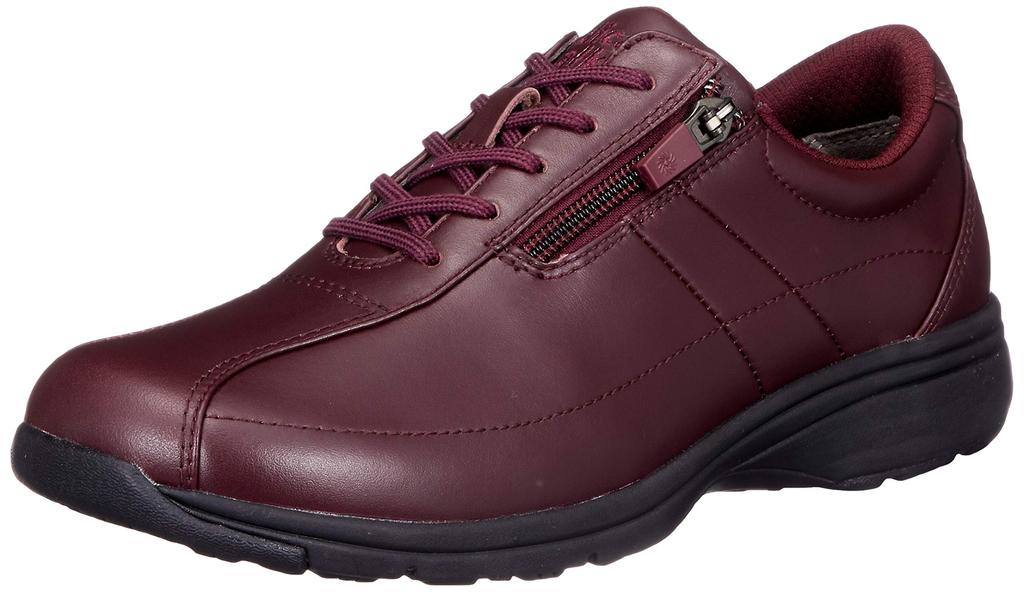 Asahi Medical Walk LF Women's Walking Shoes, Wine, Size 21.5 Cm, 4E, with SHM Technology To Prevent Knee Problems