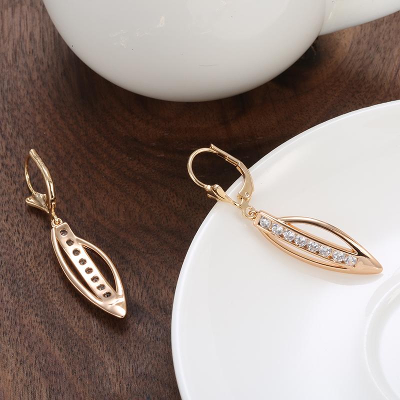 Fashion Natural Zircon Tassel Earrings For Women Fine  Rose Gold Long Dangle Earrings Fashion Jewelry