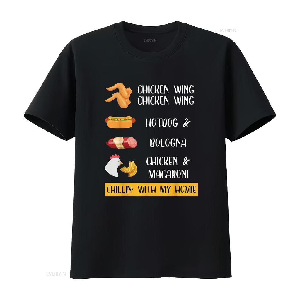 Chicken Wing Hotdog and Bologna T Shirt Kids Men vintage Washed graphic streetwear Versatile Top For Everyday Wear Unisex