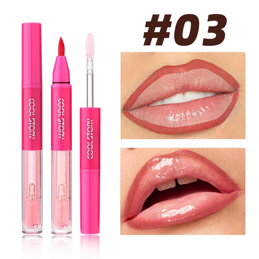 Waterproof Lip Liner & Glaze Combo Smooth Moisturizing Plumping Stain Liquid Lipstick Natural Outline Lips Contour Makeup