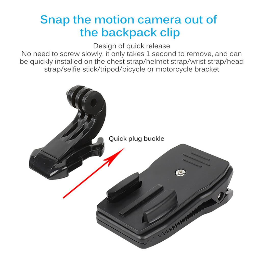 360-Degree Action Camera Clip Plastic Durable Shoulder Strap Clips Practical Cameras Fixing Clamp Backpack Bracket for Outdoor