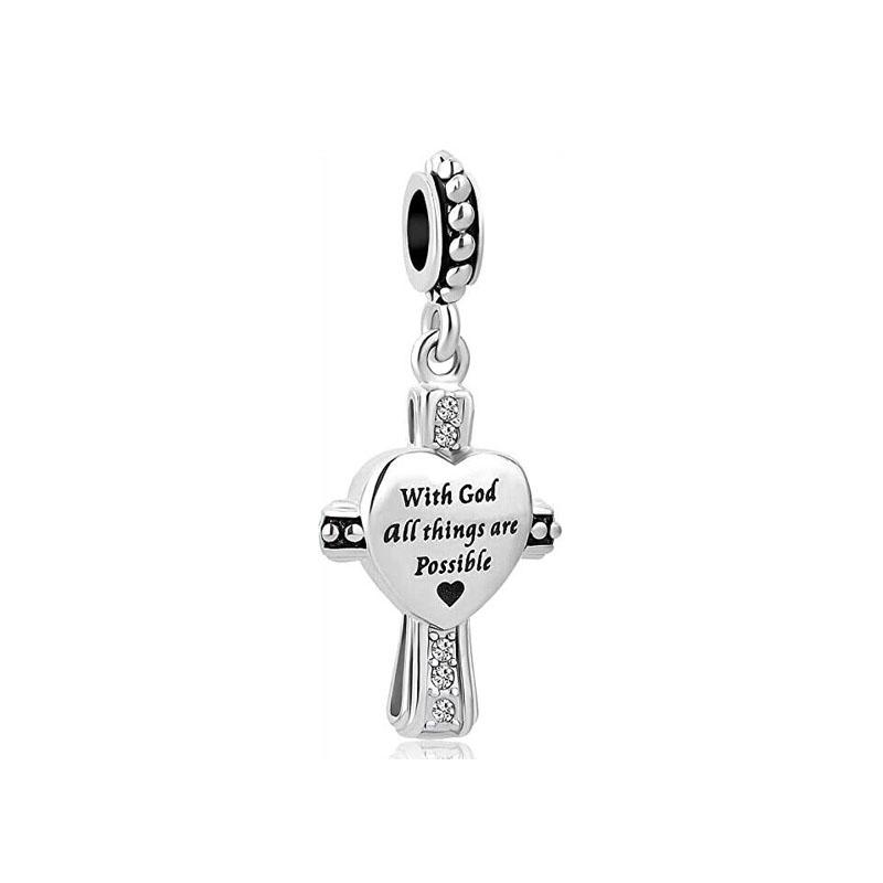 New Copper Jesus Cross The Holy Bible Pendant Charms Beads Fit Diy Original 3Mm-5Mm Bracelet By Women Gift