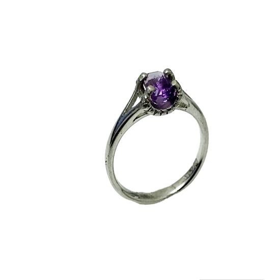 Natural Amethyst Gemstone 925 Sterling Silver Designer Ring Size 4.5 US