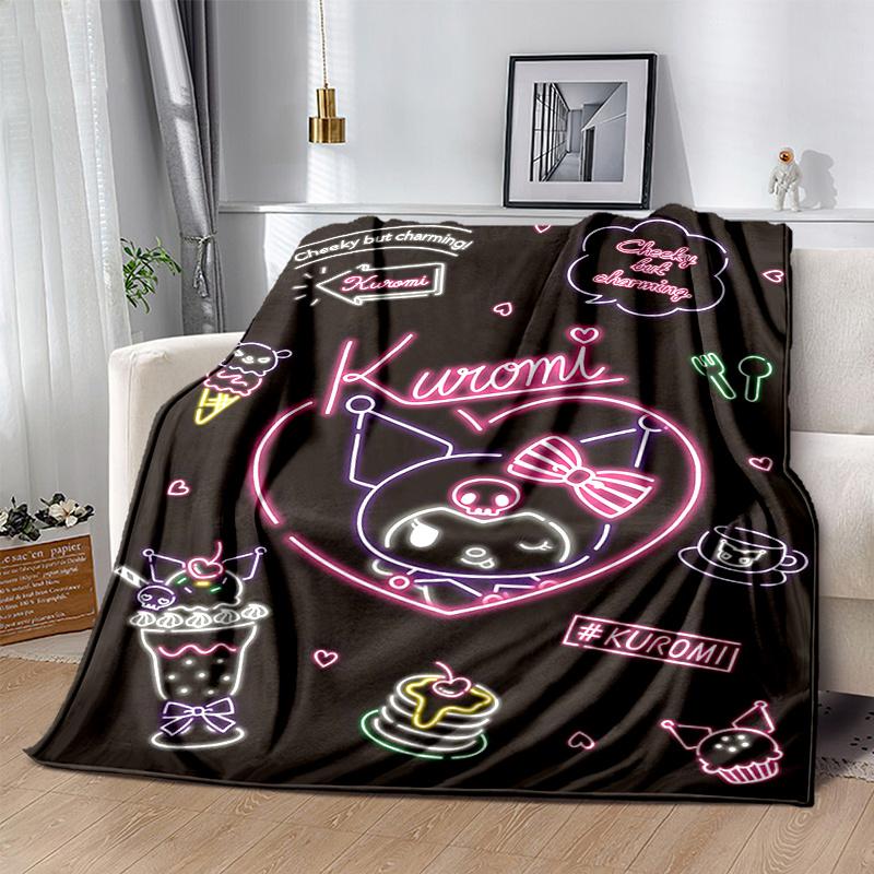 

1pc Kuromi s Sweet Adventure Blanket Soft Warm Bedding Throw for Room Decor, Living Room, Travel, Camping, Car Blankets, Beach, Office Naps, Gift Home 130x150cm